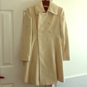Cream pea coat 0P XS